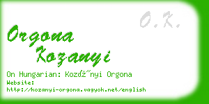 orgona kozanyi business card